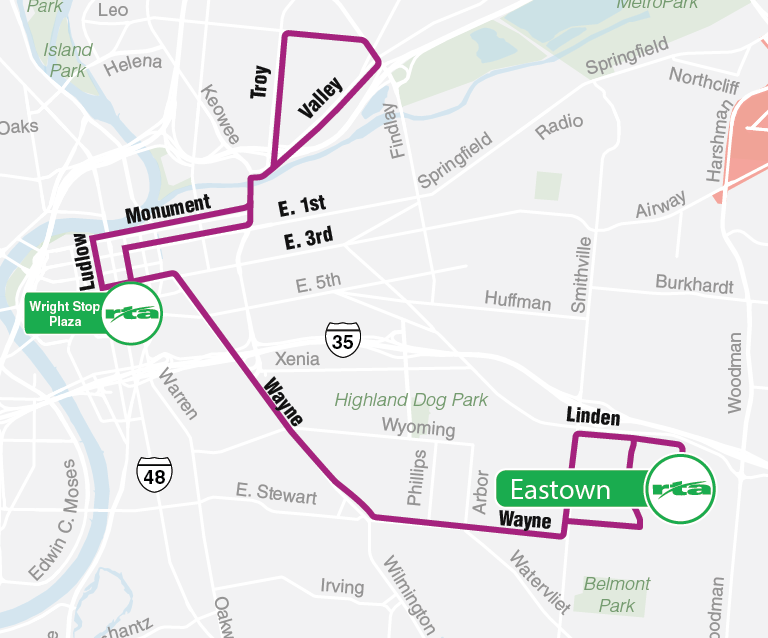 Route 3 map Aug 31 2025