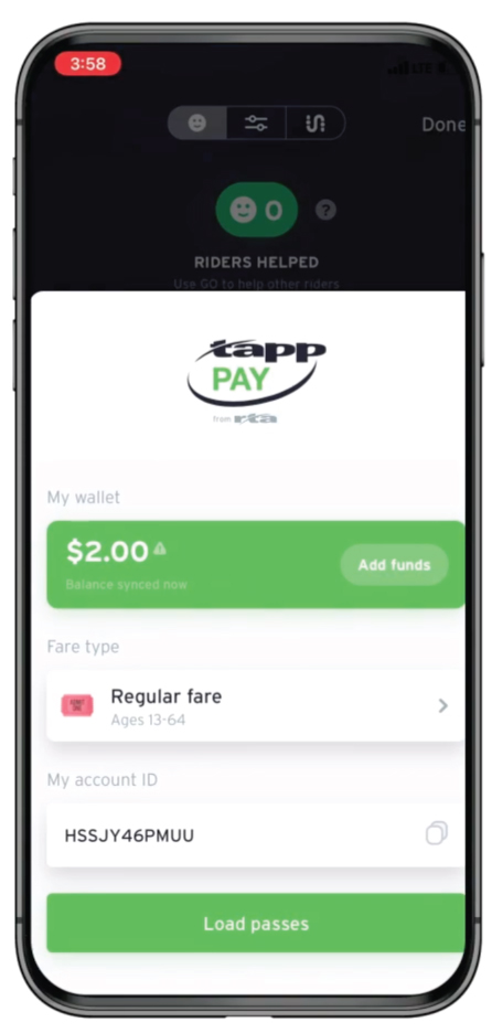 Check balance screen