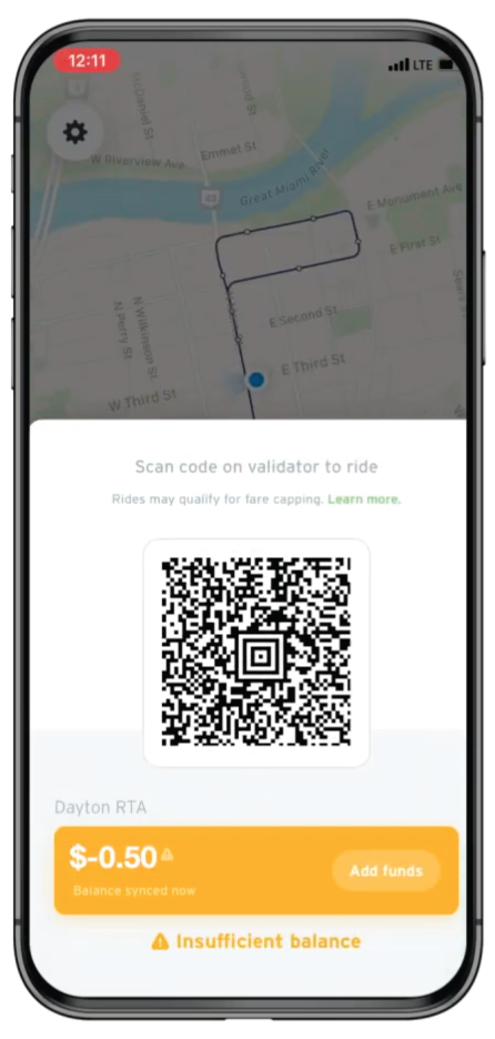 insufficient funds screen