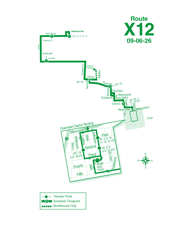 Route X12 9-6-26 Map