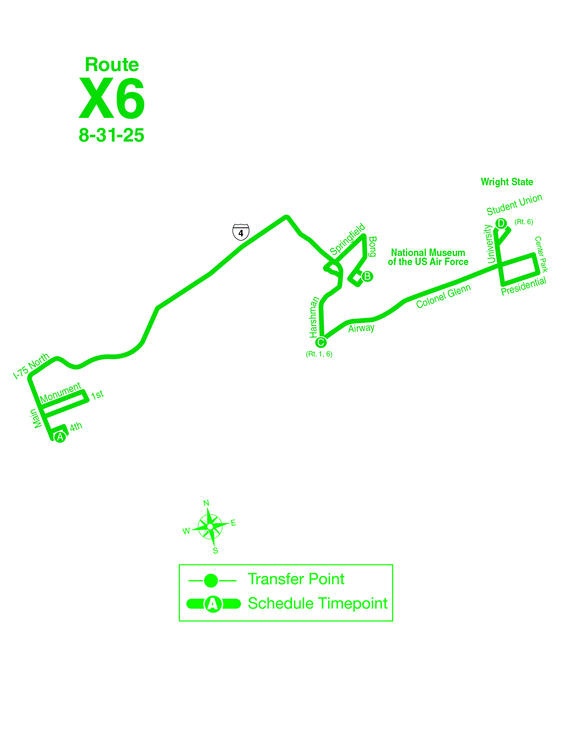 route X6 map