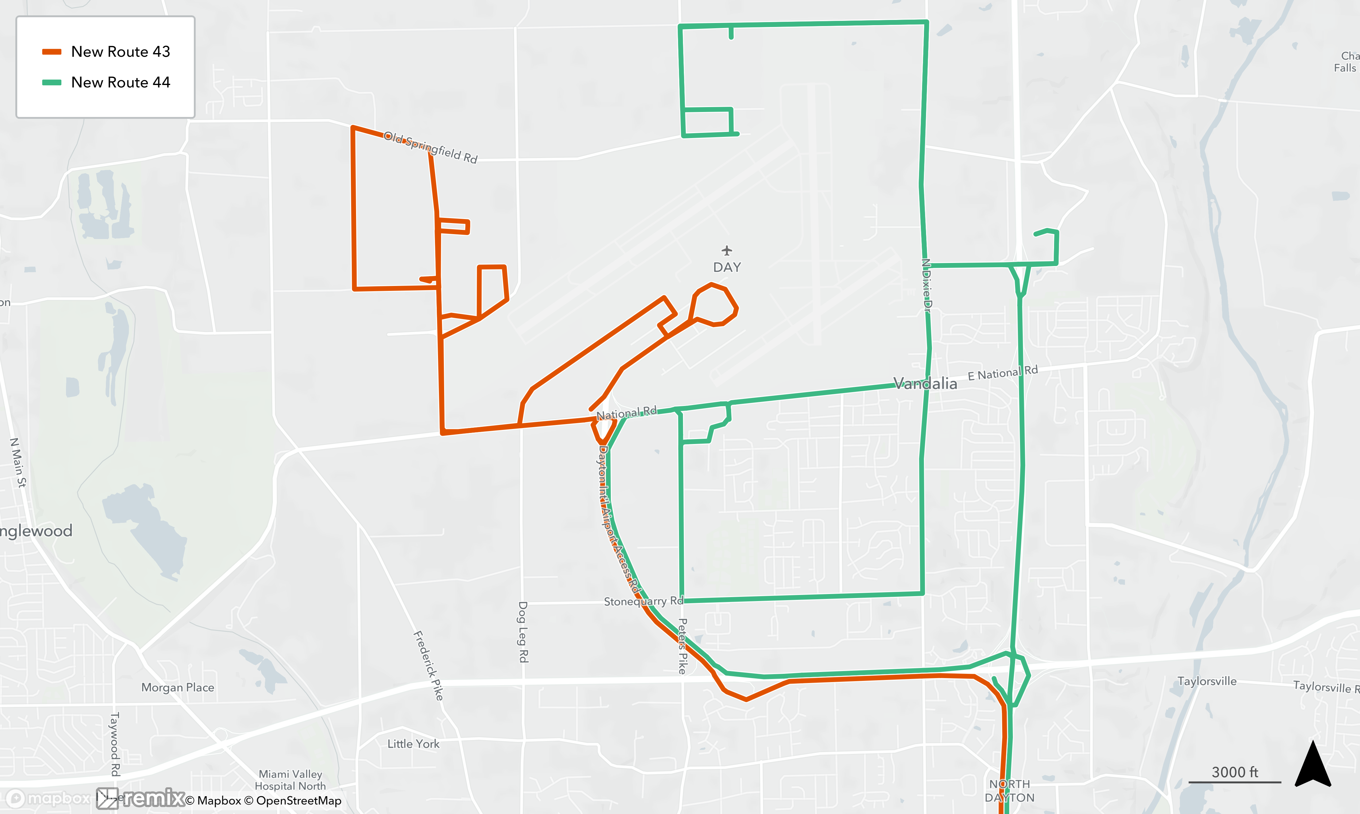 Routes 43 and 44 maps Jan 5