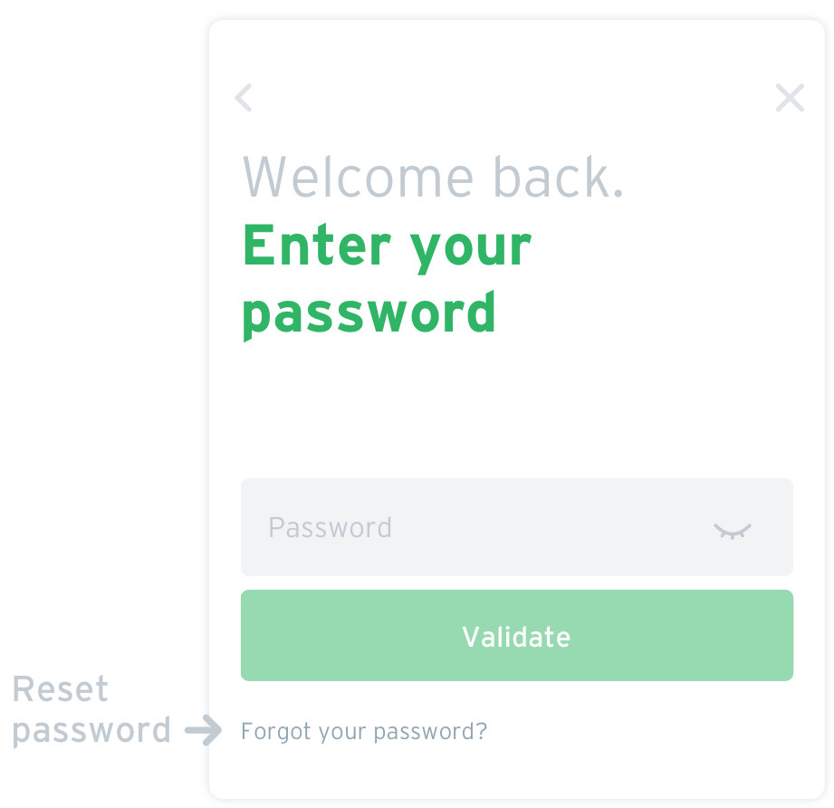 Enter password screen