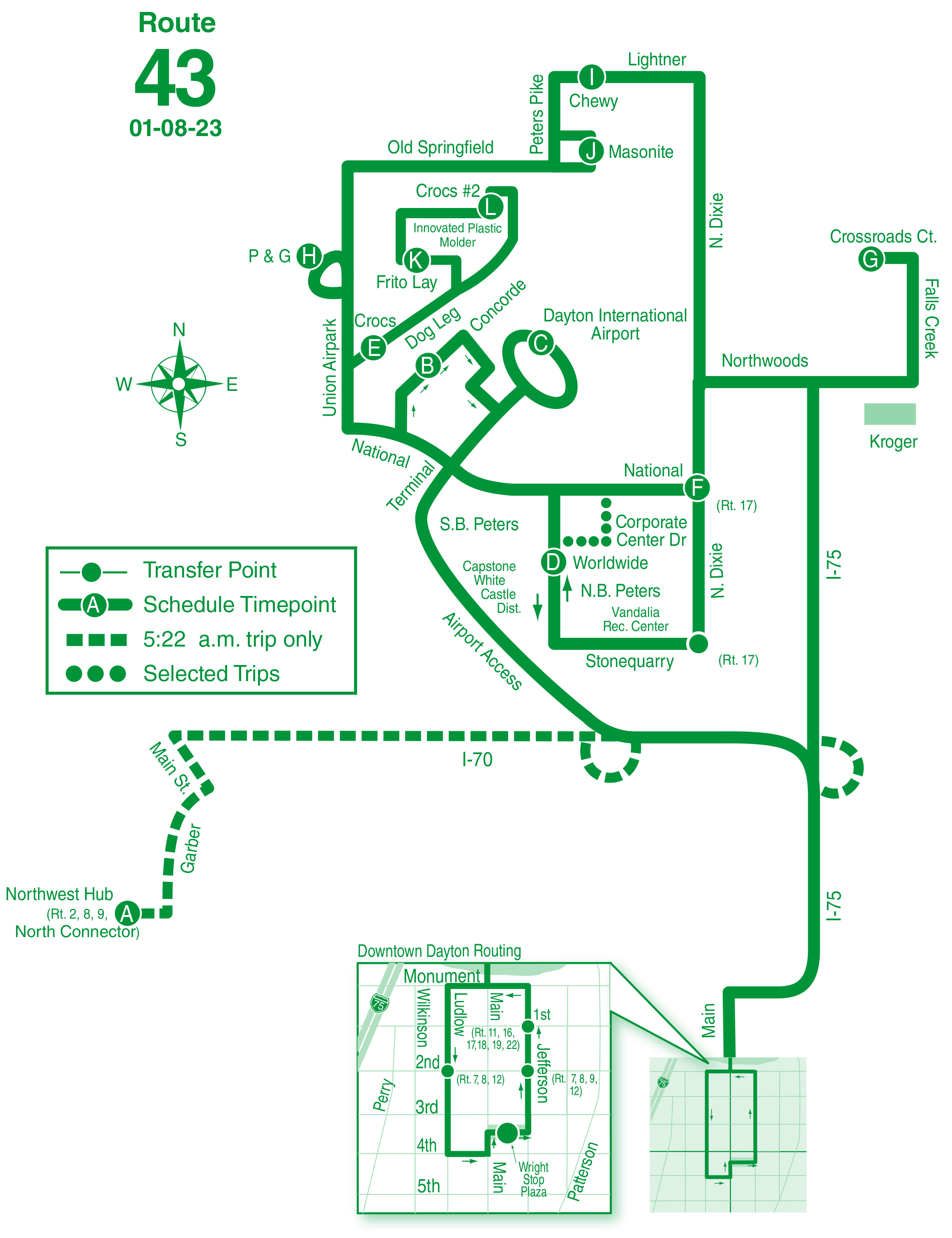 Route 43 map 01-08-23
