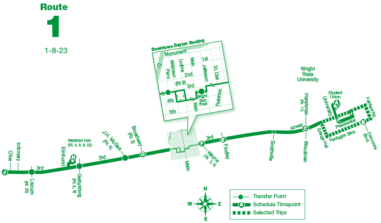 Route 1 map 01-08-23