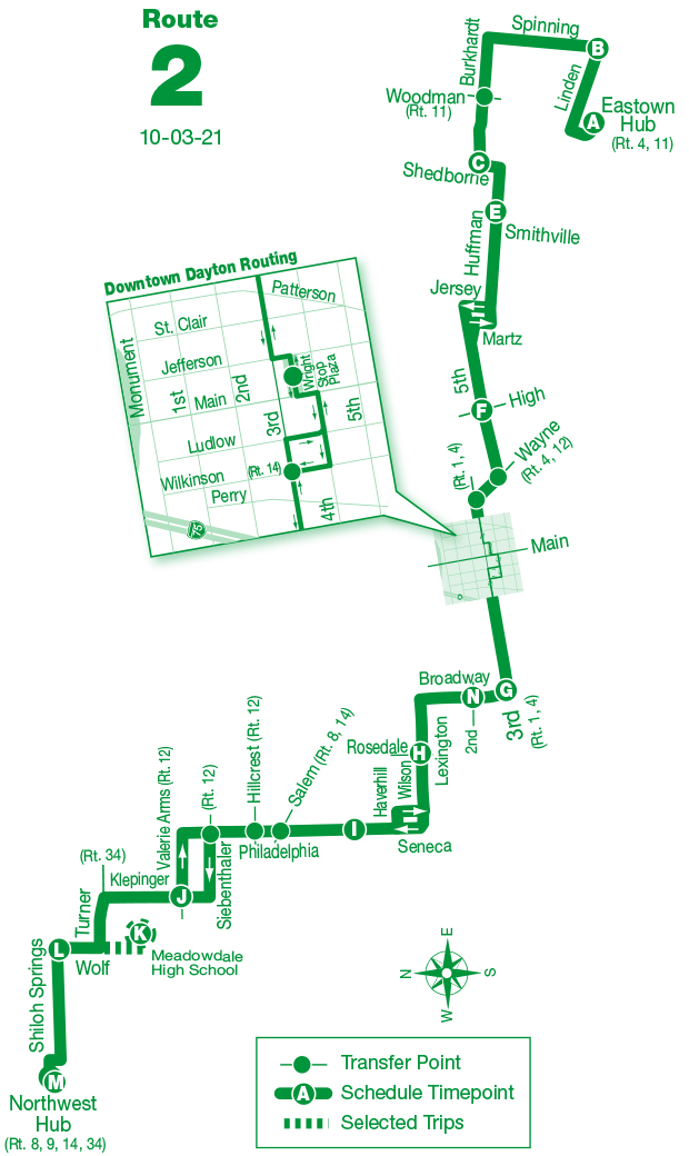 Rta Bus Schedules And Routes Route 2 Dayton Rta