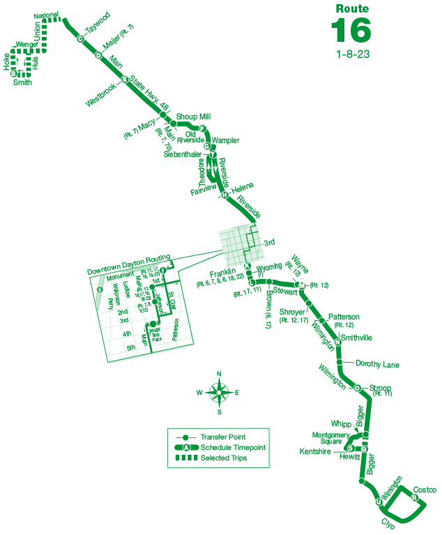 Route 16 map 01-08-23