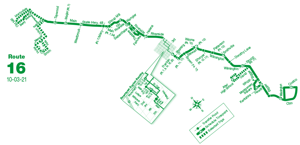 Rta Bus Route Map Route 16 | Dayton Rta