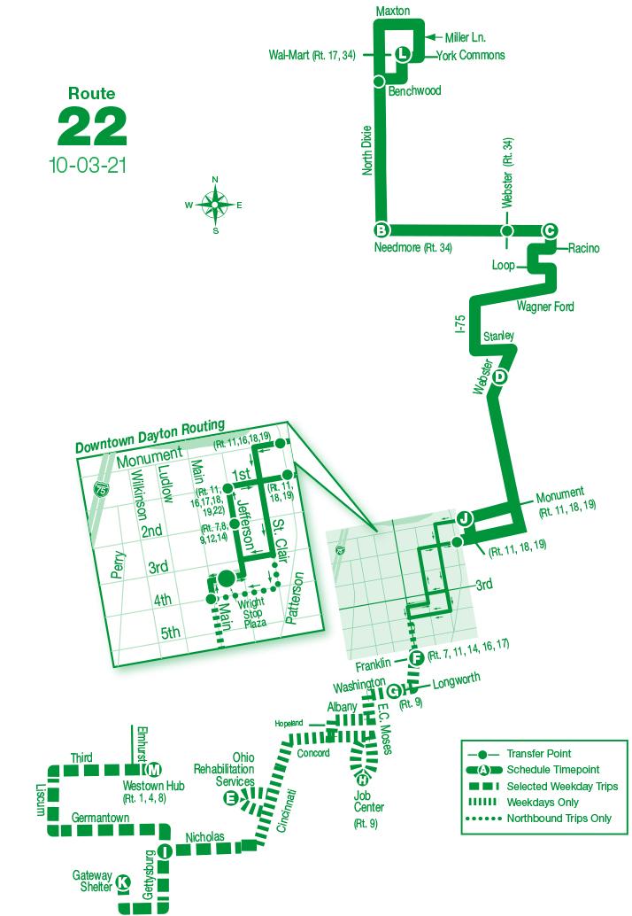 Rta Bus Schedules And Routes Route 22 Dayton Rta