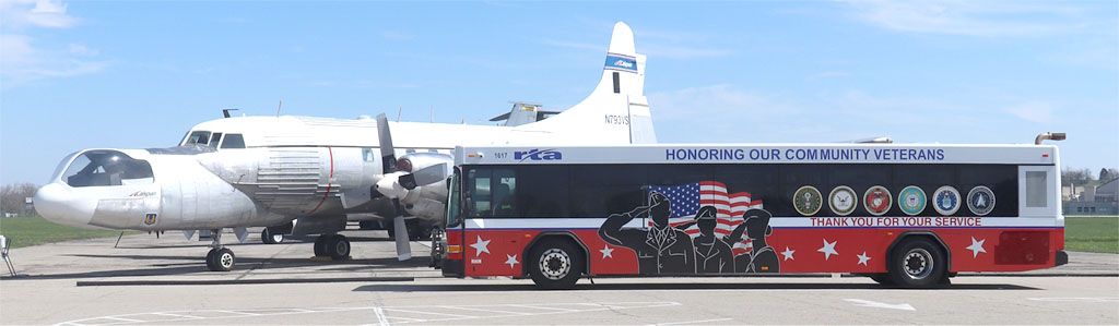 military bus with plane