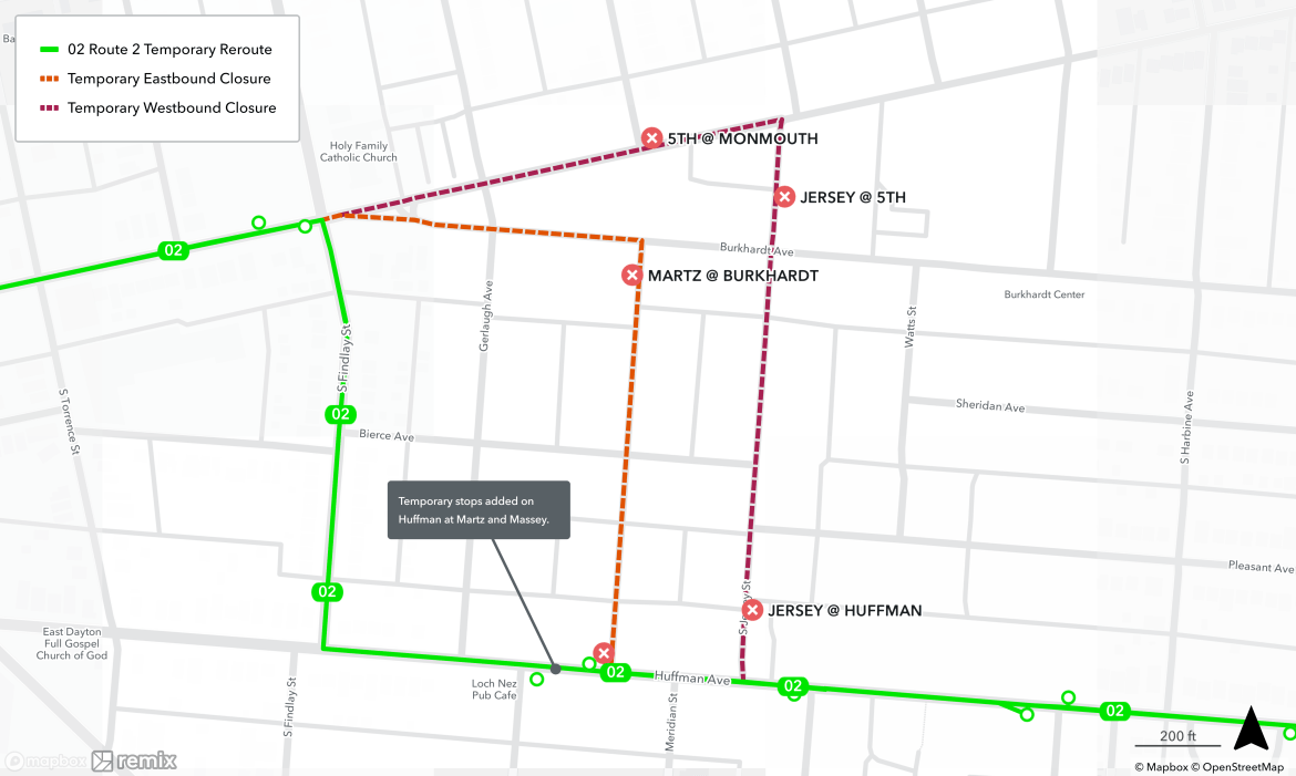 Jersey Street Construction Reroute