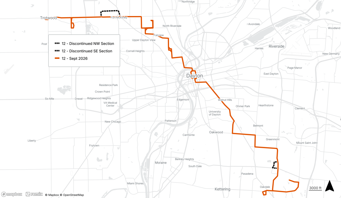 Route 12 September 2026 New Routing