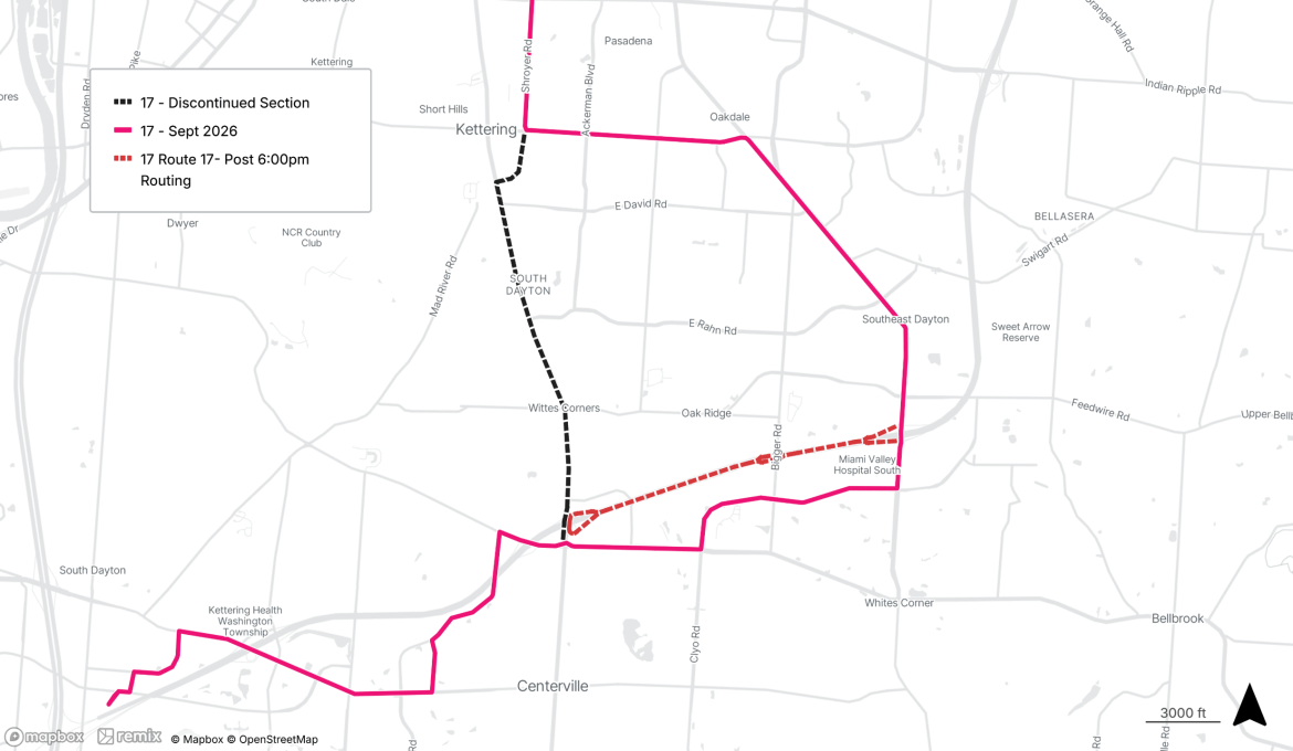 Route 17 service change2026