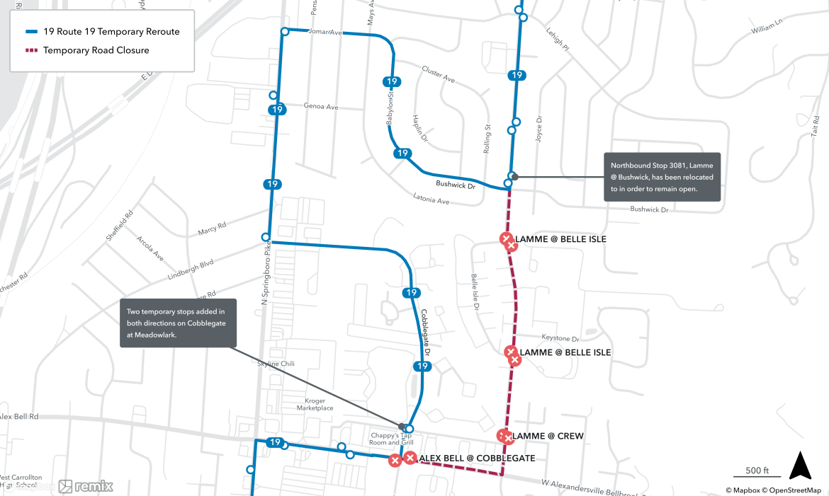 Lamme Road reroute