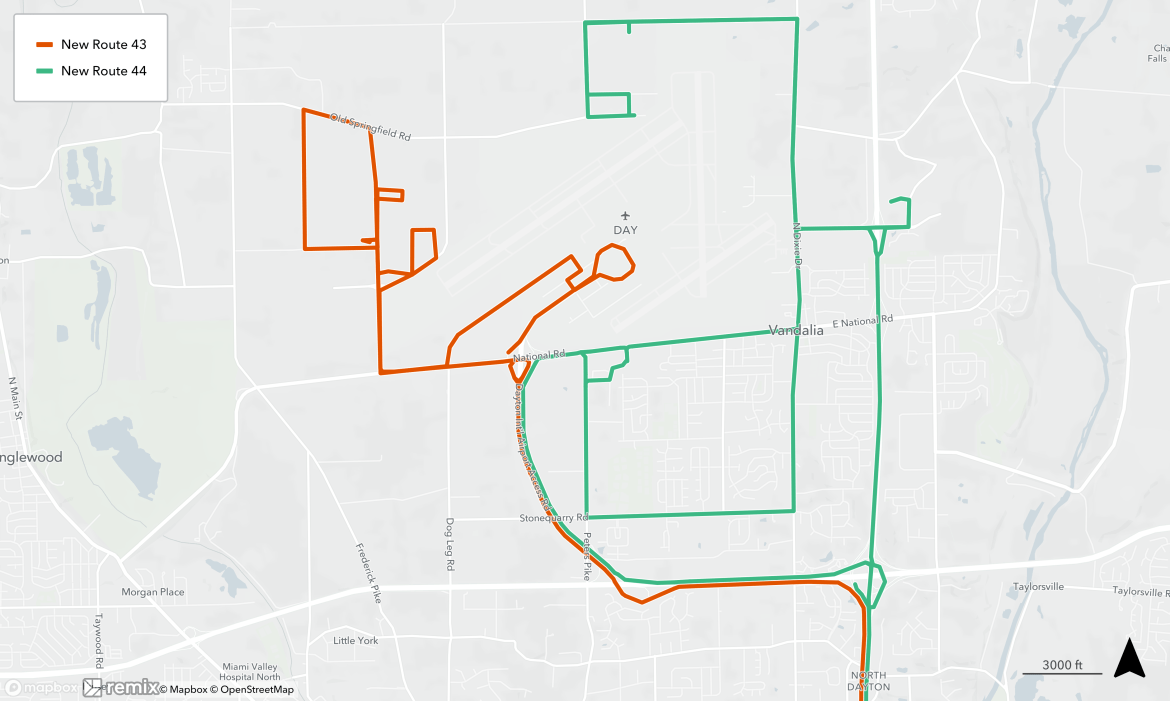 Routes 43 and 44 maps Jan 5