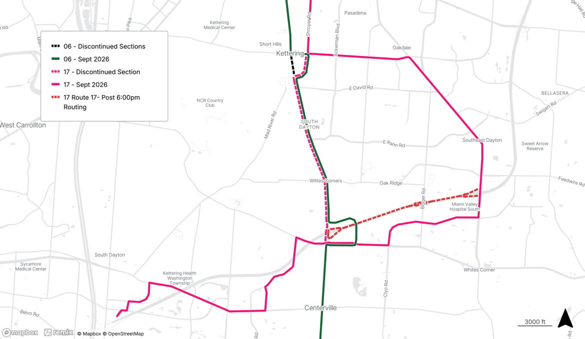 Route 6 and 17 as of 2026