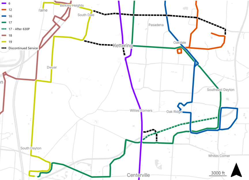 Service Change Map July 2026