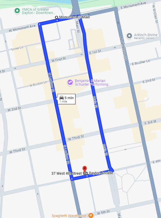 Christmas trolley route