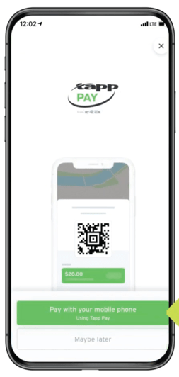 iPhone with QR code