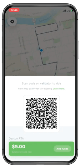 iPhone with QR code